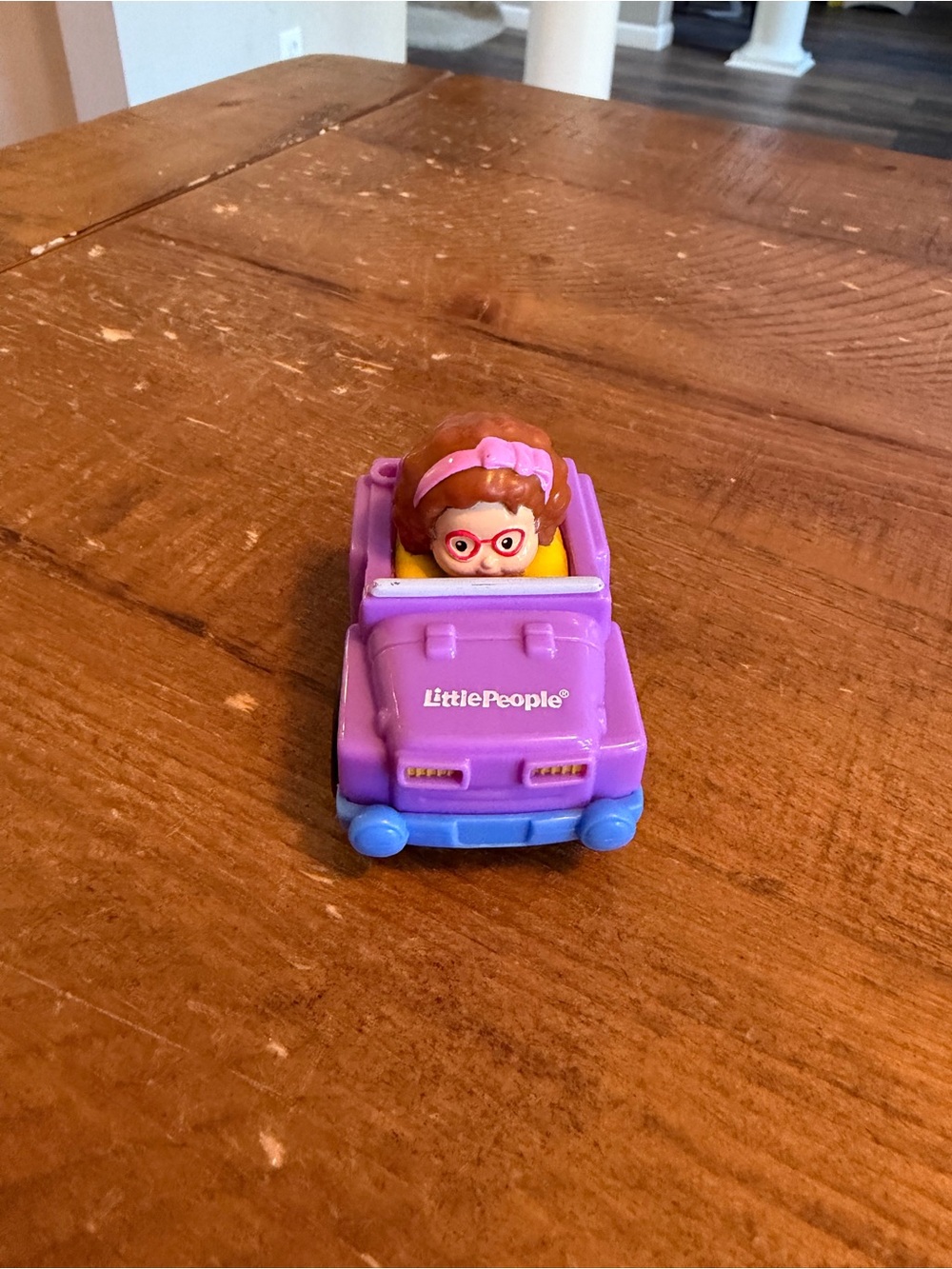 Fisher Price Little People purple jeep Maggie  wheelie as is